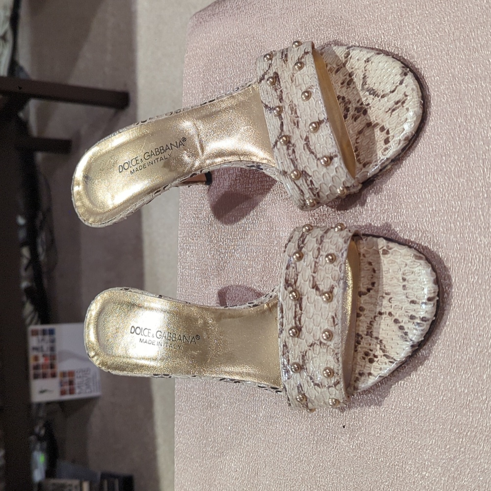 Dolce Gabbana snake skin sandles 391/2